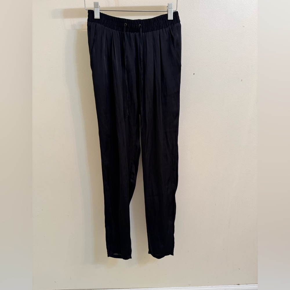 Pull&Bear Silky Sheer Drawstring Ankle Trousers